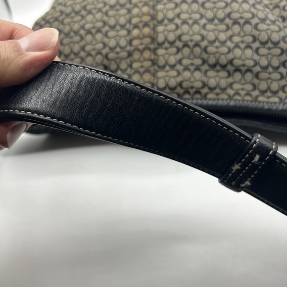 Vintage Y2K Coach F10416 Signature Convertible Duffle Crossbody Bag Gray Black - Picture 5 of 16